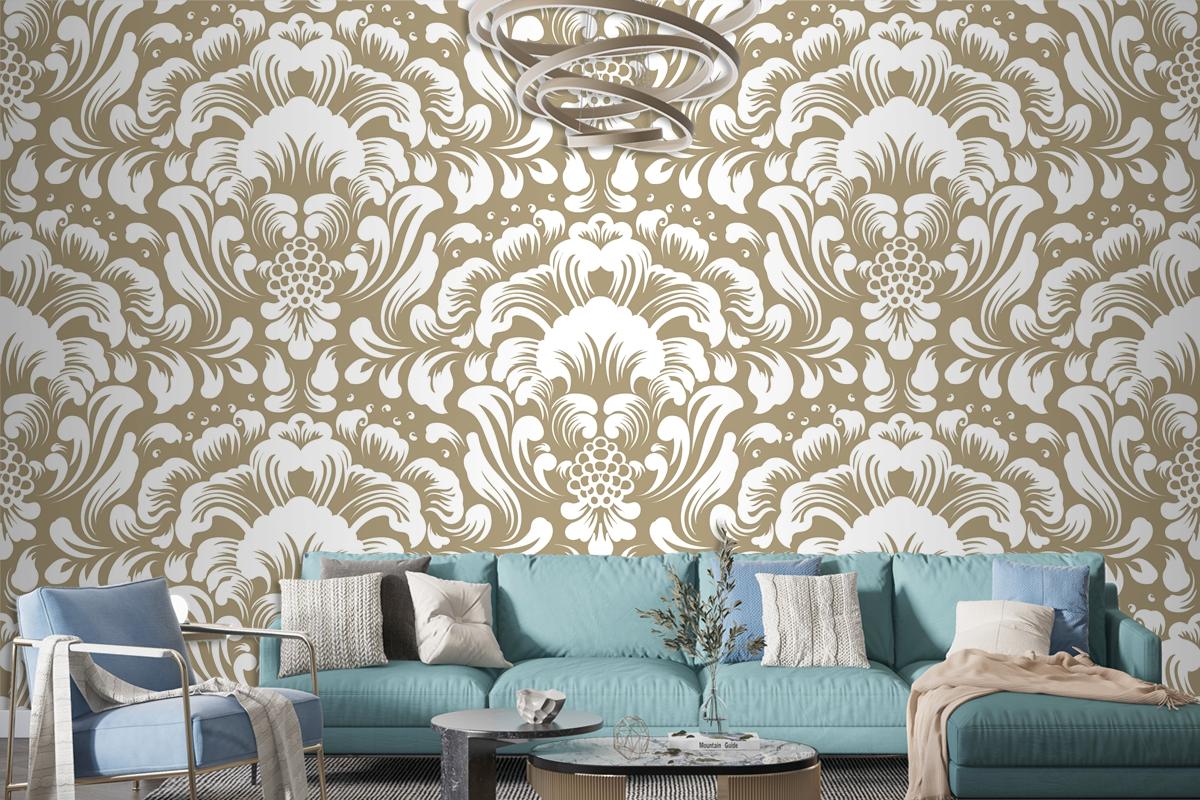 Süs Damask Dikişsiz Desen Duvar Kağıdı