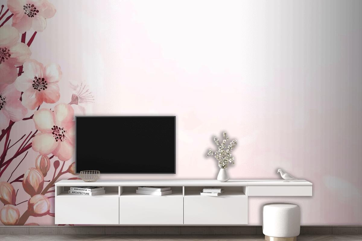 Kiraz Çiçeği Çerçeve Duvar Kağıdı