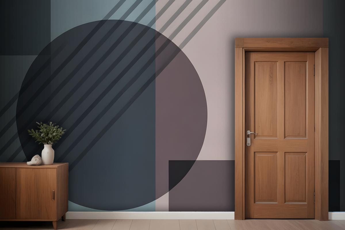 Geometrik Şekilli Minimalist Soyut Kompozisyon Antre  Hol  Koridor Duvar Kağıdı