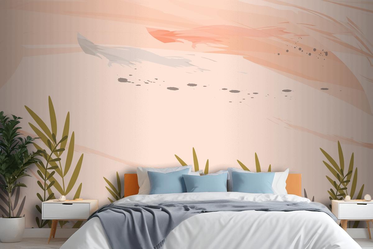 Suluboya Renkli Çiçek Arka Plan Yatak Odası Duvar Kağıdı