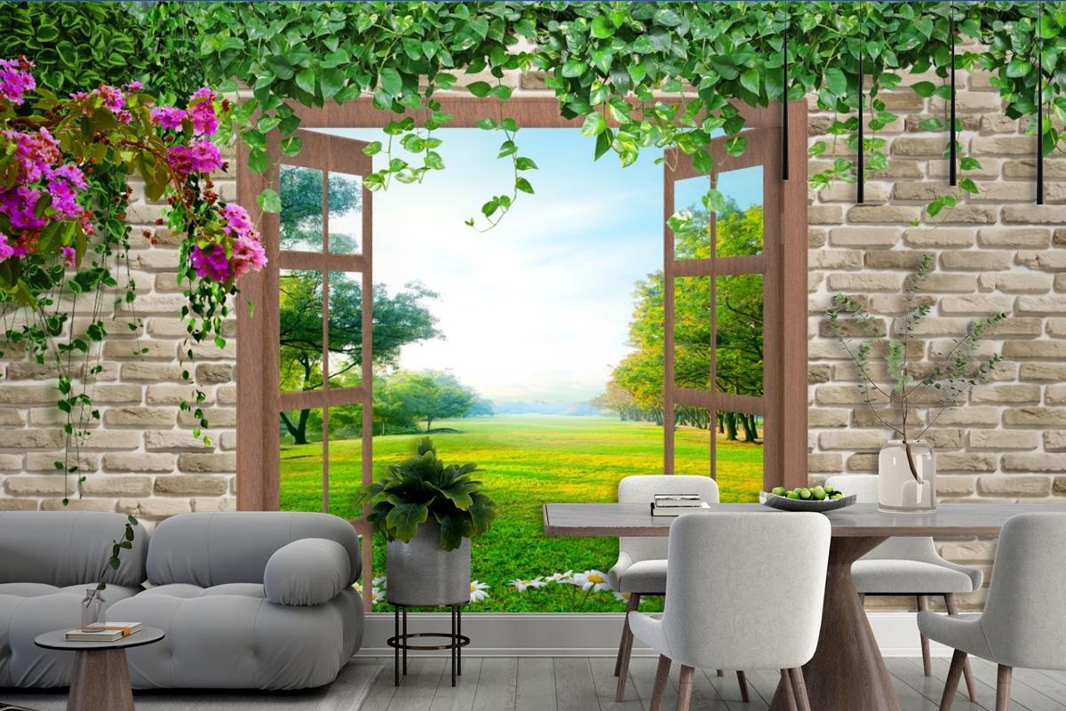 3D Pencere Duvar Kağıdı