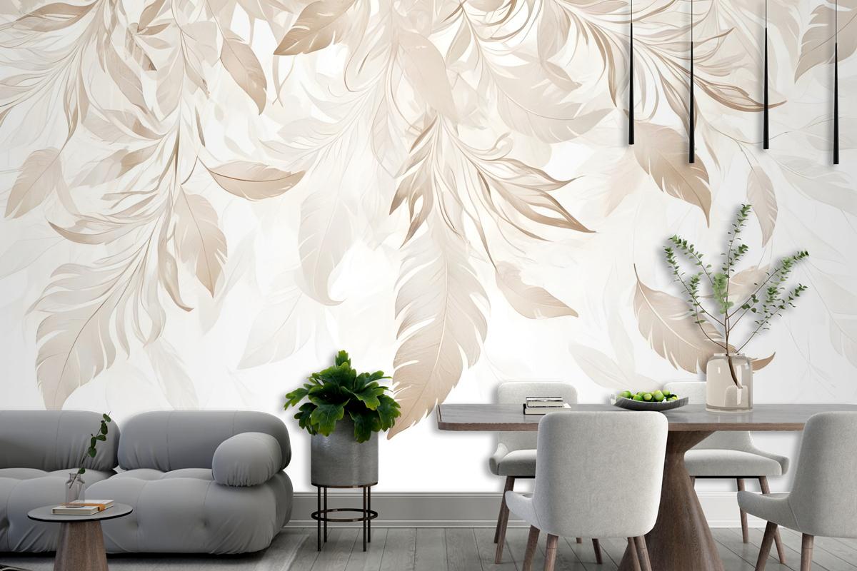 Boho Soyut Muz Yaprağı Sanat Duvar Kağıdı 