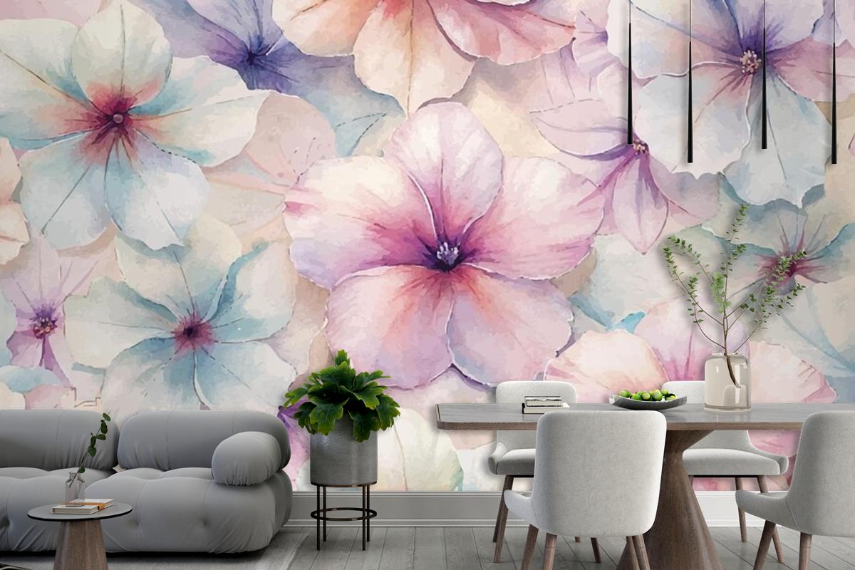 Büyüleyici Petunya Suluboya Arka Plan Duvar Kağıdı 