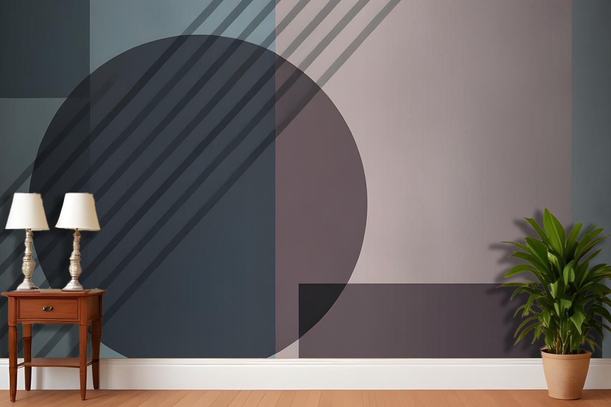 Geometrik Şekilli Minimalist Soyut Kompozisyon Antre  Hol  Koridor Duvar Kağıdı