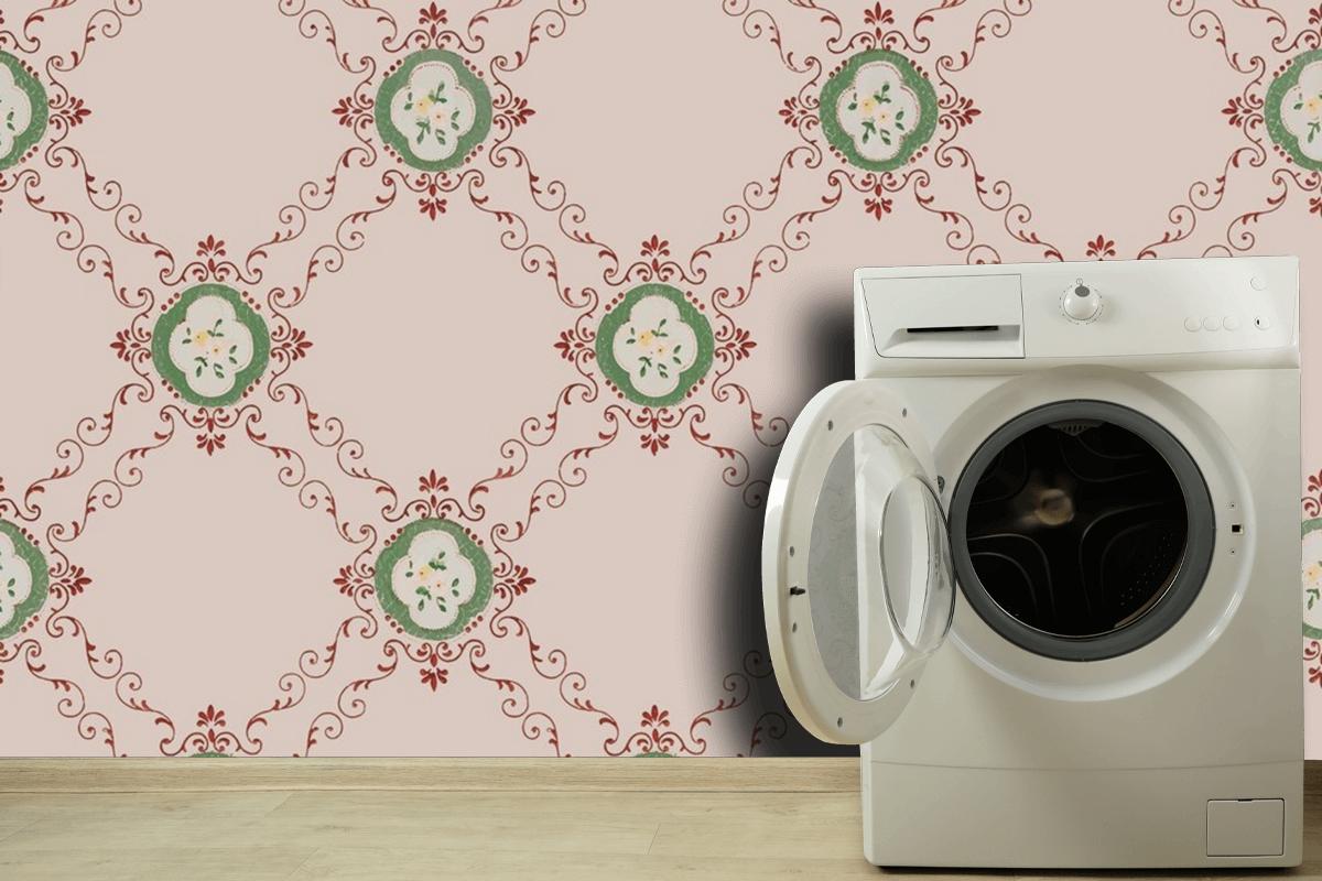 Pembe Çiçek Desenli Arka Plan Duvar Kağıdı 