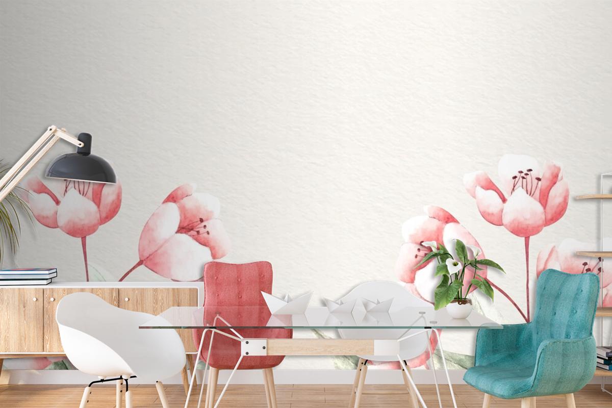 Yumuşak Renklerle Suluboya Çiçek Arka Plan Duvar Kağıdı