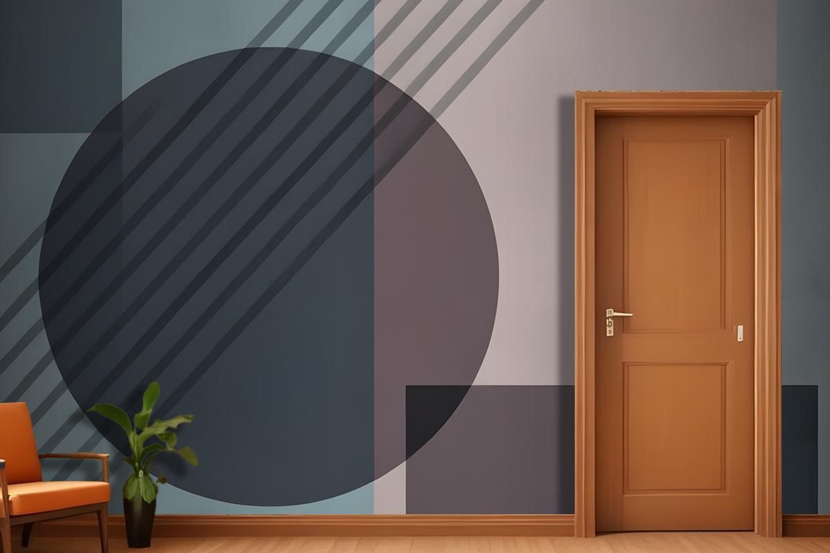 Geometrik Şekilli Minimalist Soyut Kompozisyon Antre  Hol  Koridor Duvar Kağıdı