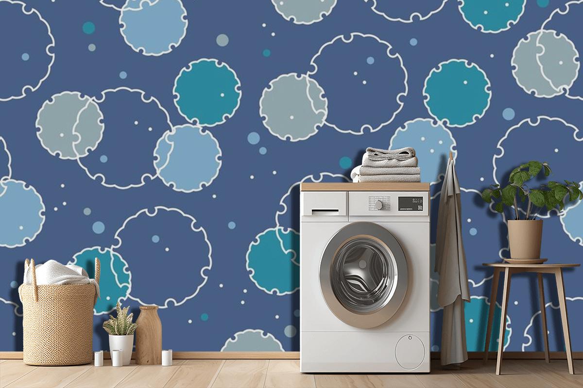 Japon Vintage Kar Grafik Sembolleri Ile Kusursuz Desen Duvar Kağıdı