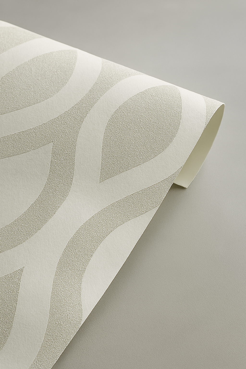 Modern Dalga Desenli 5m2  Duvar Kağıdı 53845  – Beyaz Tonlarında Şık TV Arkası Dekorasyonu