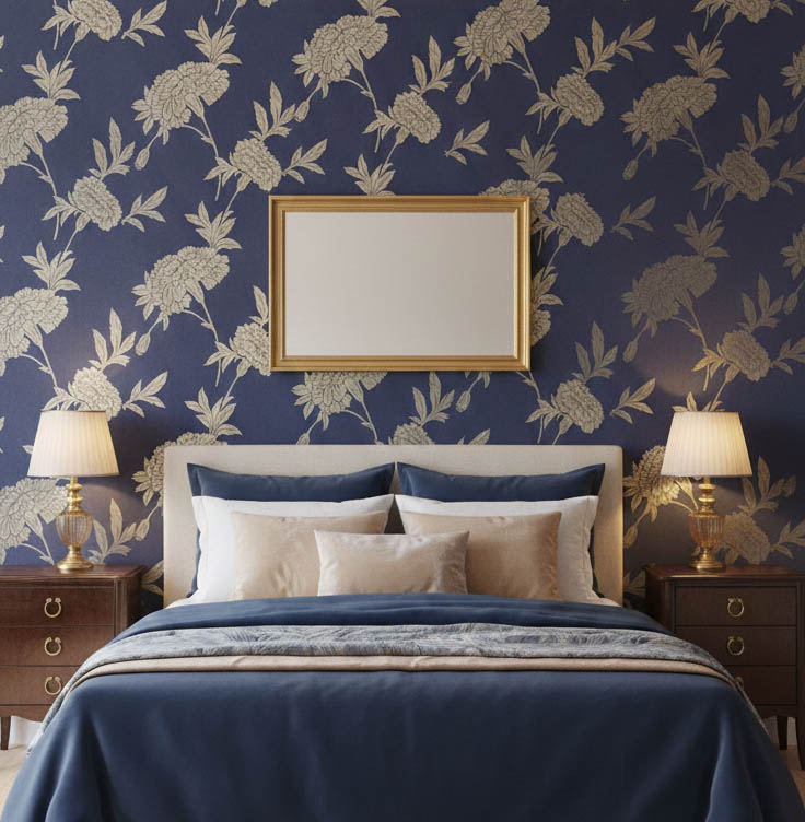 Mor Çiçek Desen Ucuz Duvar Kağıdı 761825