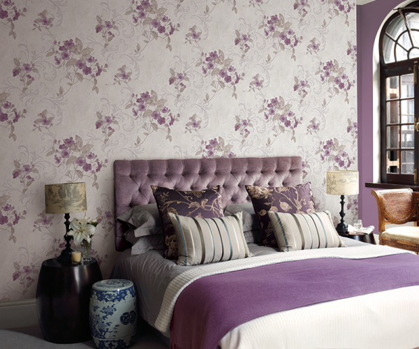 Mor Çiçekli 16 M2 Duvar Kağıdı 771093