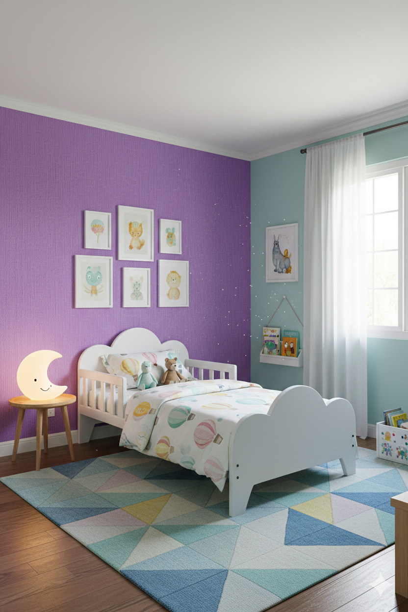 Mor Dokulu Ucuz Duvar Kağıdı 54101