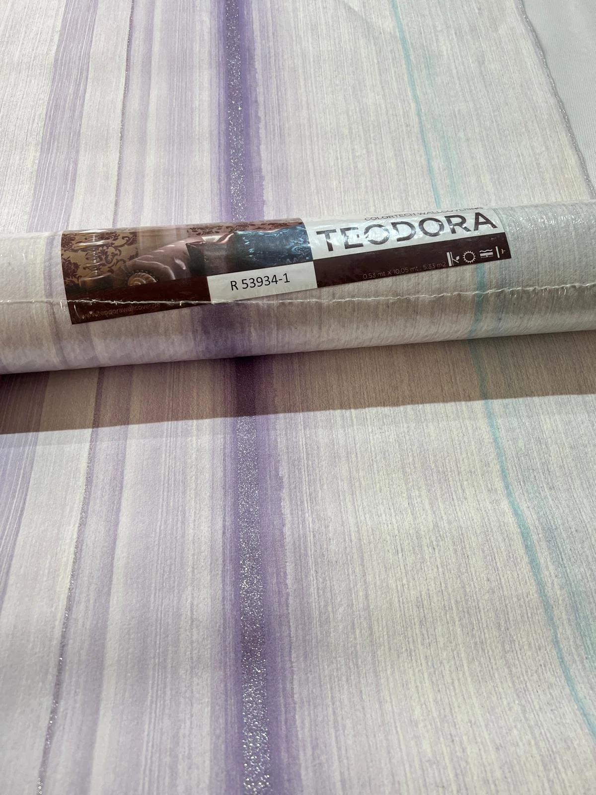 Mor Mavi Çizgi Simli Ucuz Duvar Kağıdı 53934