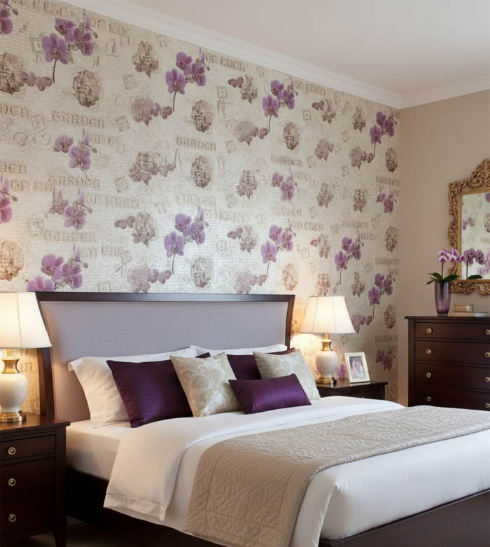 Mor Orkideli Ucuz Duvar Kağıdı 55939