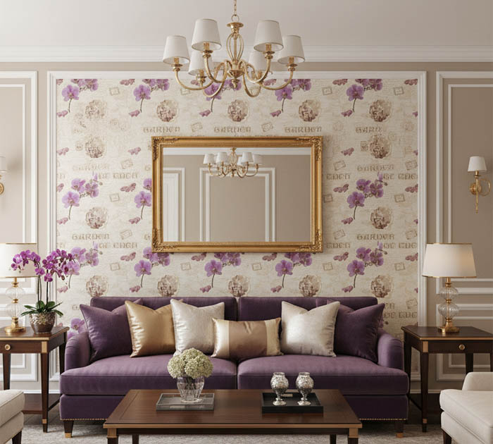 Mor Orkideli Ucuz Duvar Kağıdı 55939