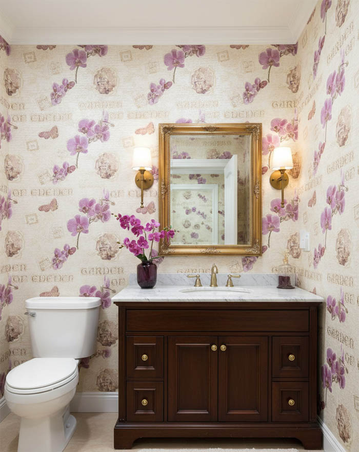 Mor Orkideli Ucuz Duvar Kağıdı 55939