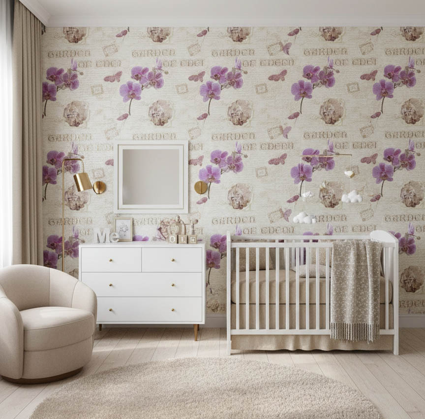 Mor Orkideli Ucuz Duvar Kağıdı 55939