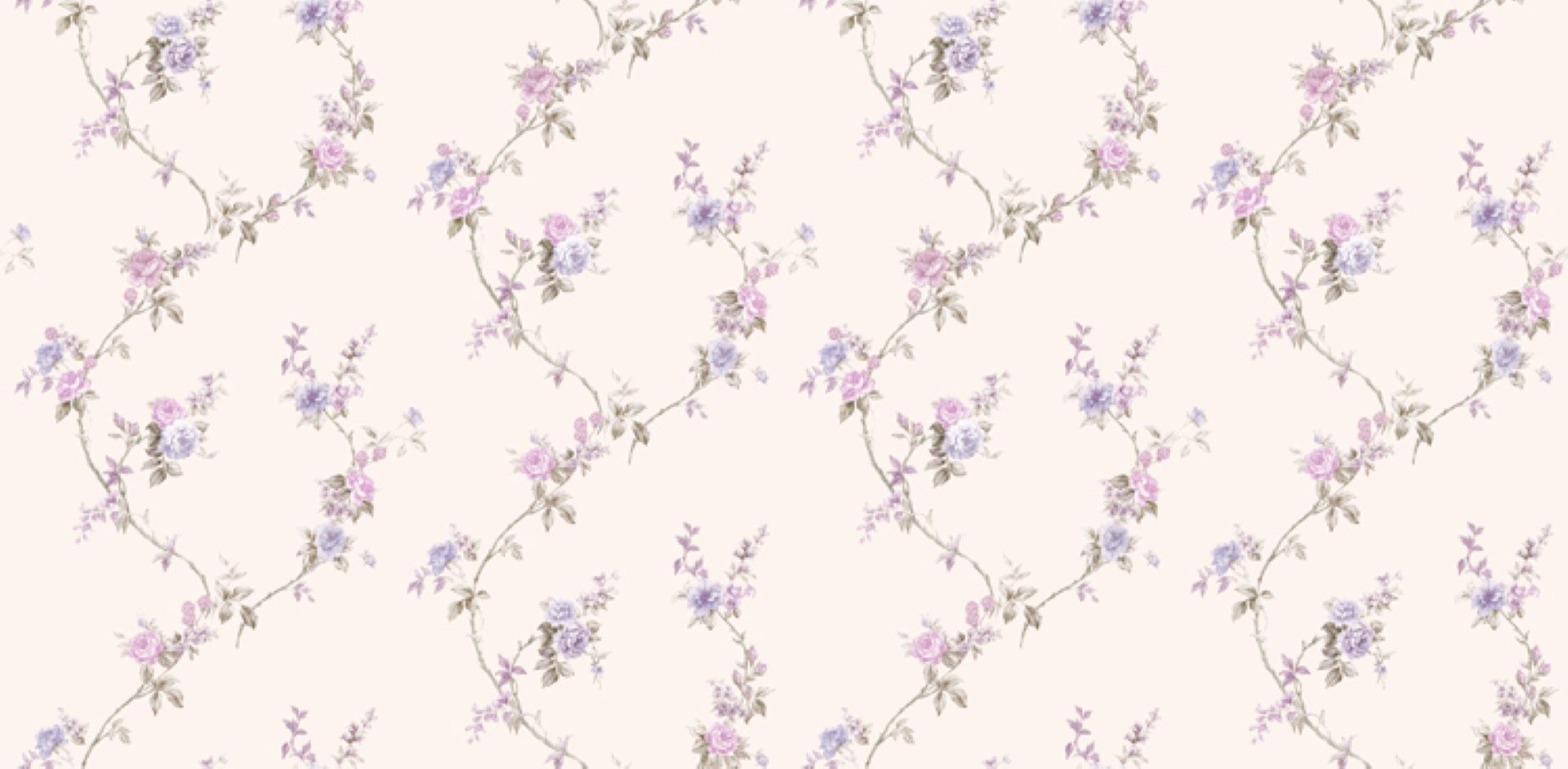 Mor Pembe Zarif Çiçek Desen 16 M2 Duvar Kağıdı 771061