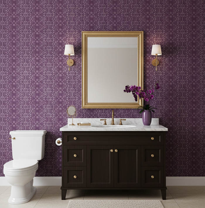 Mor Soyut Tasarım Duvar Kağıdı 3028