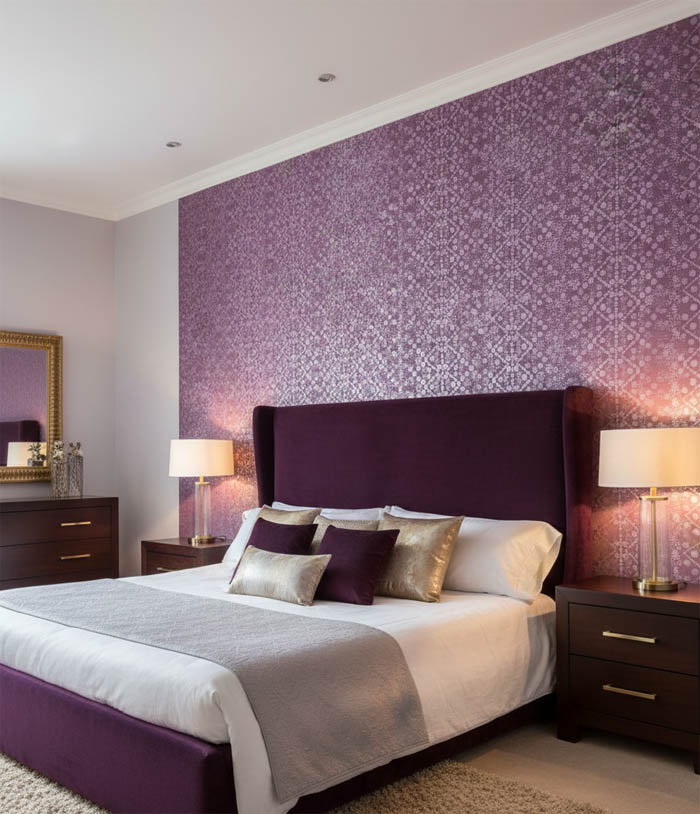 Mor Soyut Tasarım Duvar Kağıdı 3028