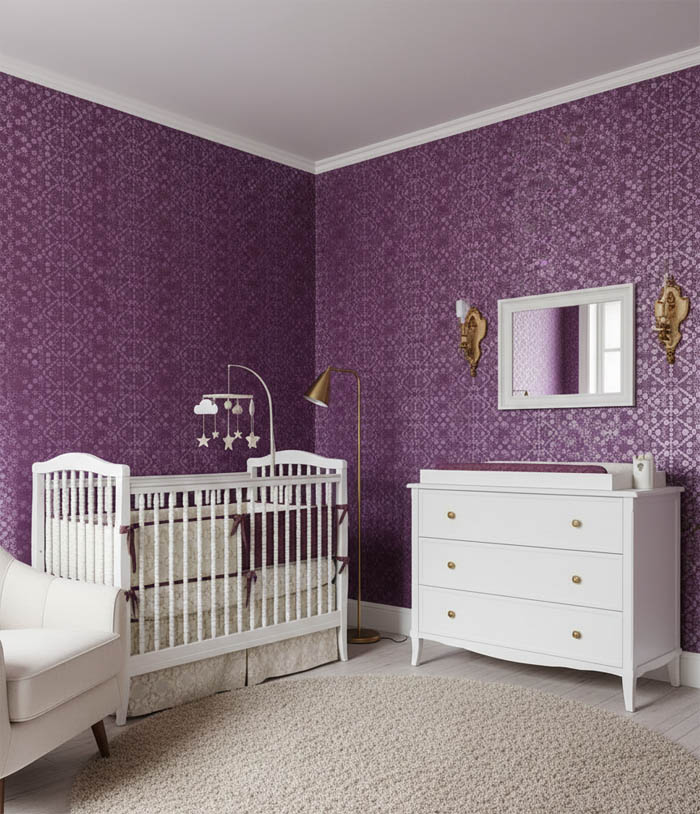 Mor Soyut Tasarım Duvar Kağıdı 3028