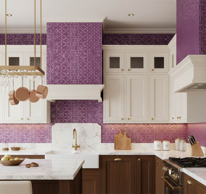 Mor Soyut Tasarım Duvar Kağıdı 3028