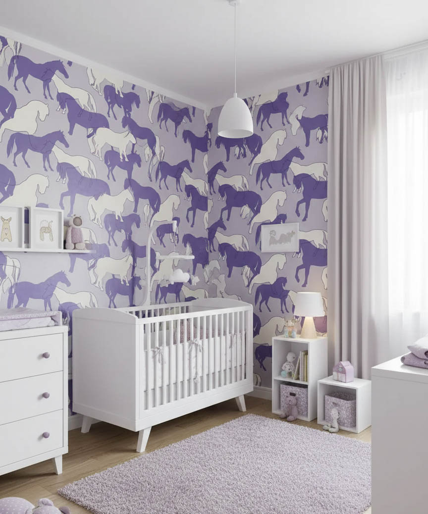 Mor Unicorn Ucuz Duvar Kağıdı 71642