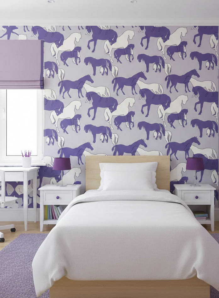 Mor Unicorn Ucuz Duvar Kağıdı 71642