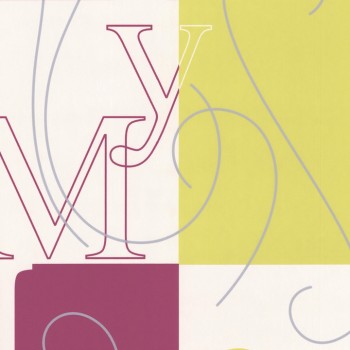 My Life Mor Sarı Ucuz Duvar Kağıdı 1781