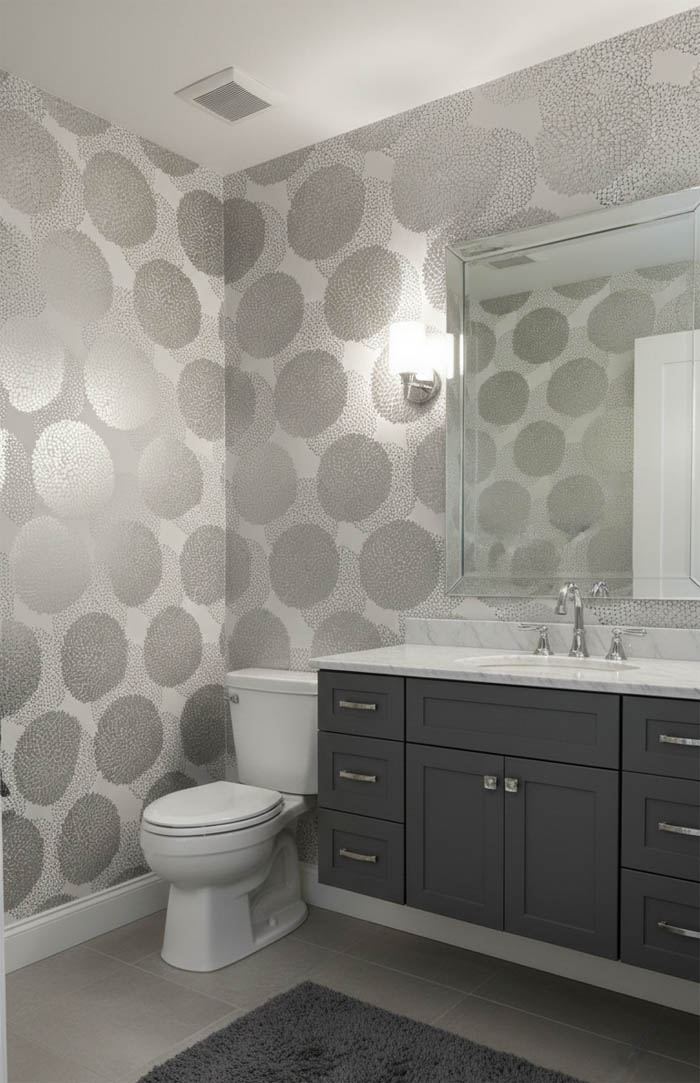 Parlak Bej Beyaz Çiçek Desen Duvar Kağıdı 3021