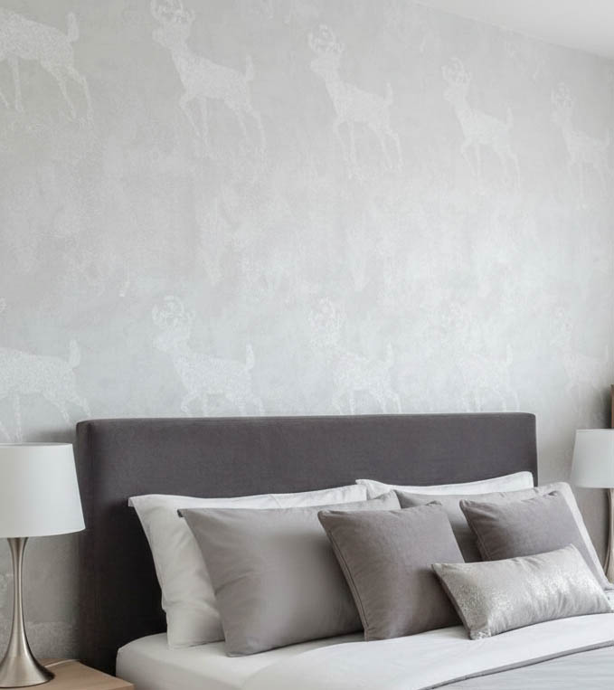 Parlak Bej Geyik Desen Duvar Kağıdı 3001