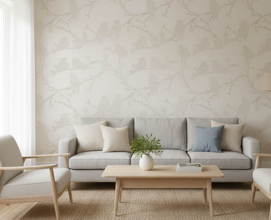 Parlak Dallar Ve Kuşlar Duvar Kağıdı 113034