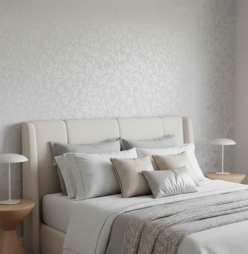 Parlak Minik Çiçek Yaprak Desen Duvar Kağıdı 2801