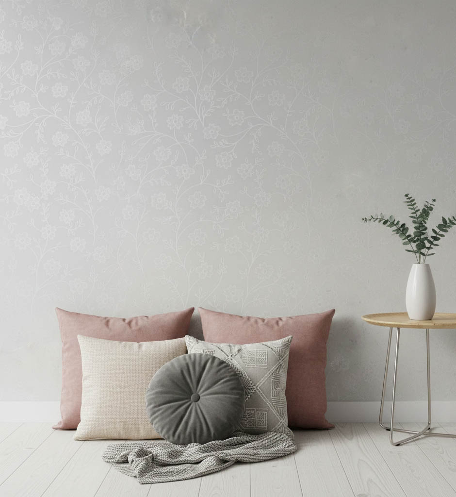 Parlak Minik Çiçek Yaprak Desen Duvar Kağıdı 2801