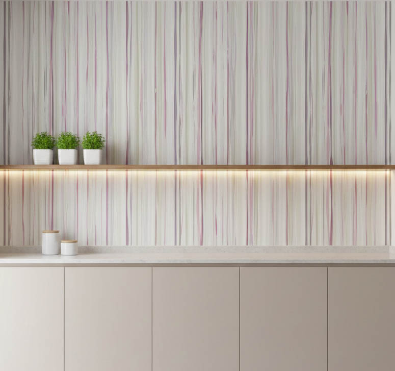 Patel Mor Pembe Tonları Çizgili Duvar Kağıdı 3114