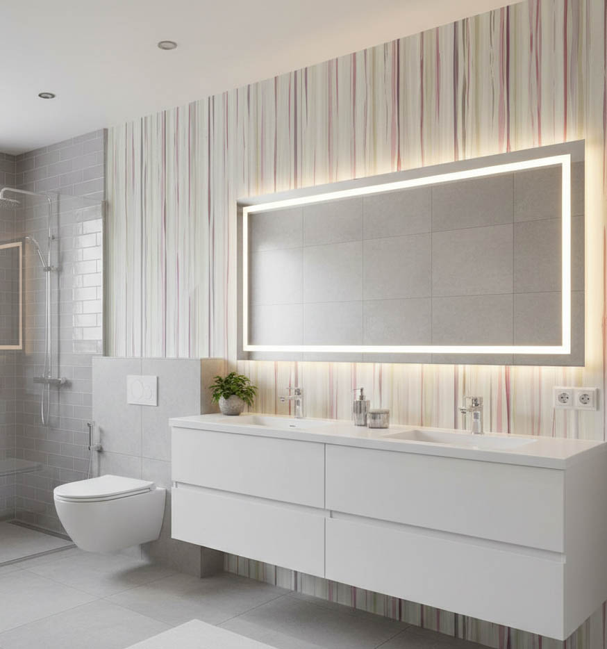 Patel Mor Pembe Tonları Çizgili Duvar Kağıdı 3114