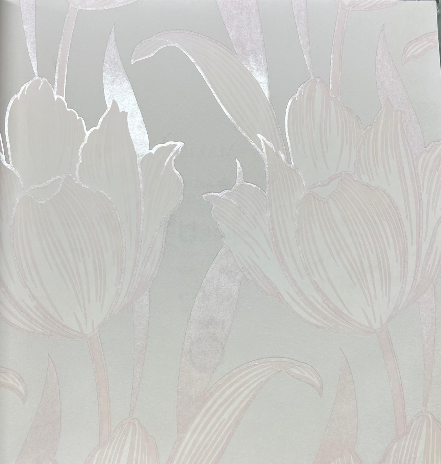  Pembe Çiçekli Duvar Kağıdı 670134