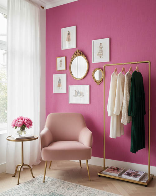 Pembe Dokulu Ucuz Duvar Kağıdı 54232