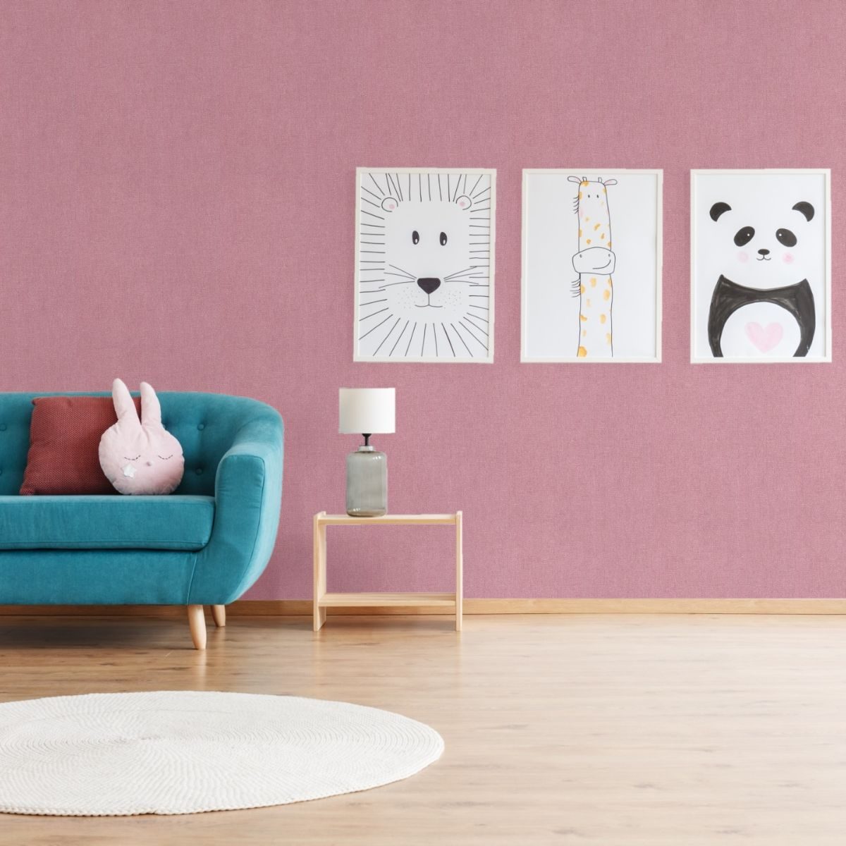 Pembe Hasır Dokulu Ucuz Duvar Kağıdı 764086