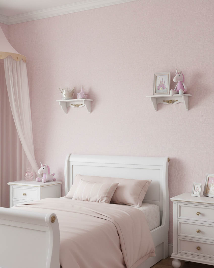 Pembe Nokta Desen Dokulu 16 M2 Duvar Kağıdı 55192