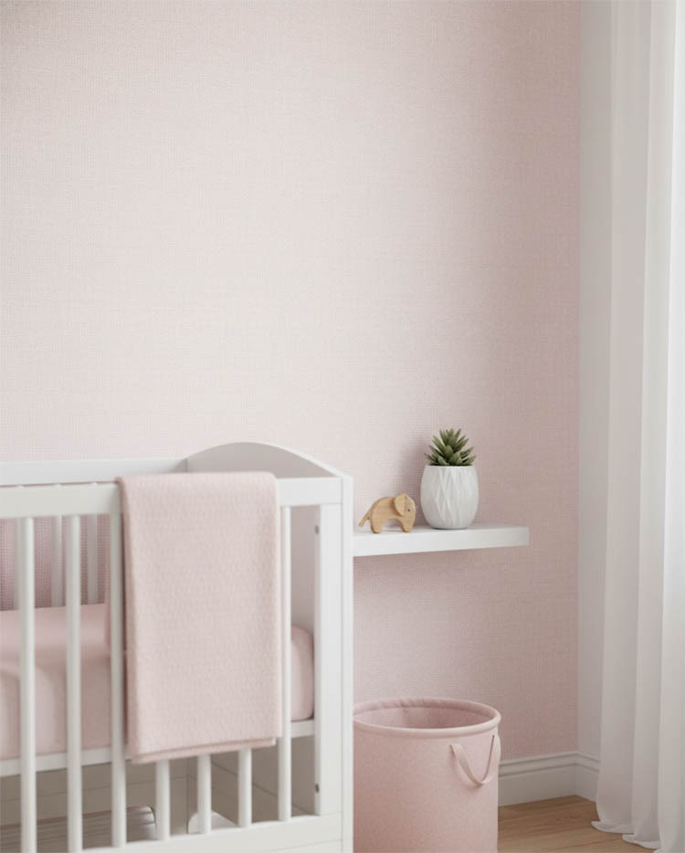 Pembe Nokta Desen Dokulu 16 M2 Duvar Kağıdı 55192