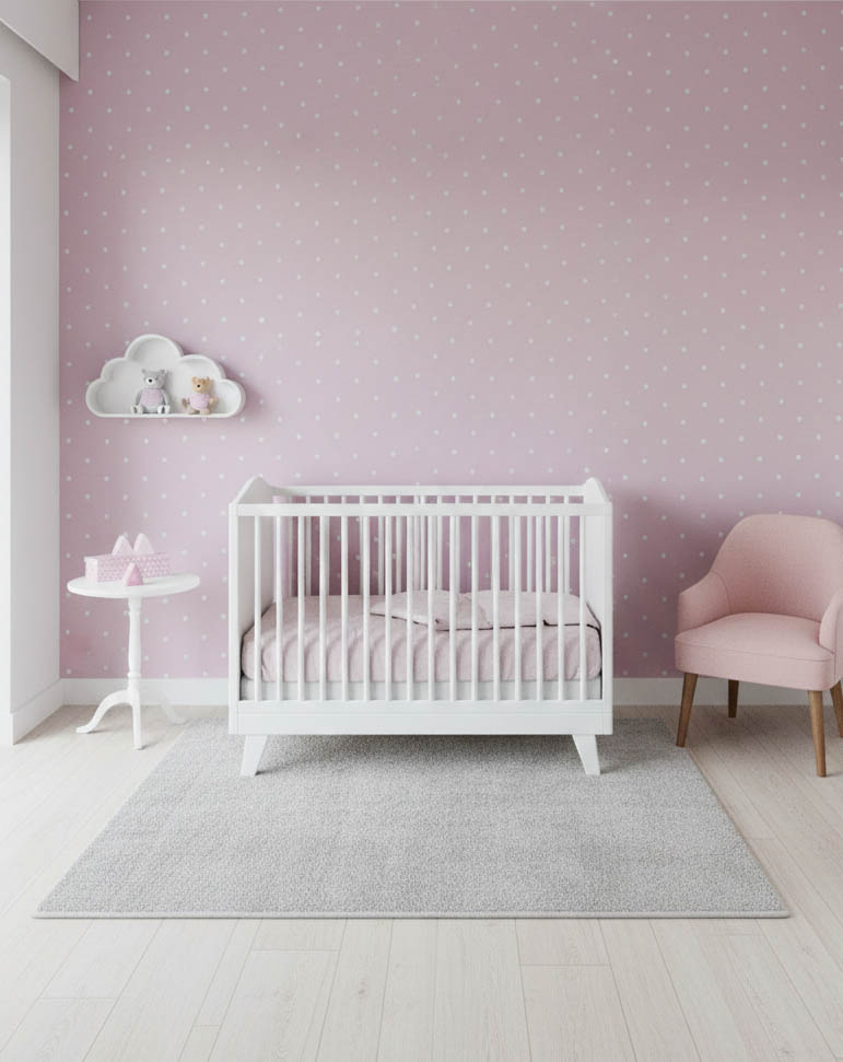 Pembe Puantiyeli 16 M2 Duvar Kağıdı 1019-2