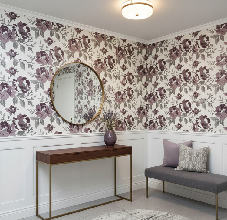 Retro Çiçek Desen Duvar Kağıdı 2935