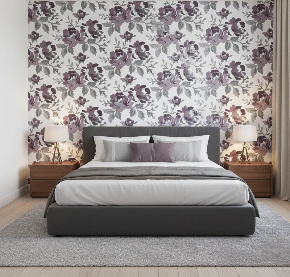 Retro Çiçek Desen Duvar Kağıdı 2935