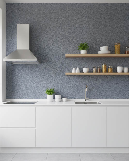 Rits Desenli Antirasit Banyo Mutfak Duvar Kağıdı - Su Geçirmez Neme Dayanıklı