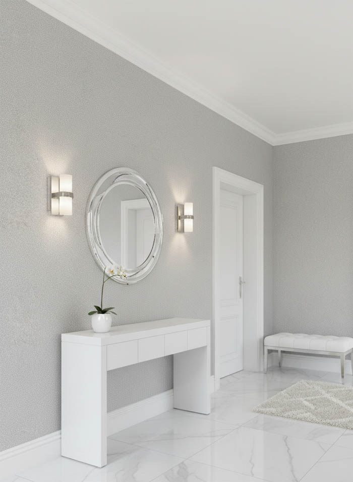 Rits Desenli Gri Banyo Mutfak Duvar Kağıdı - Su Geçirmez Neme Dayanıklı