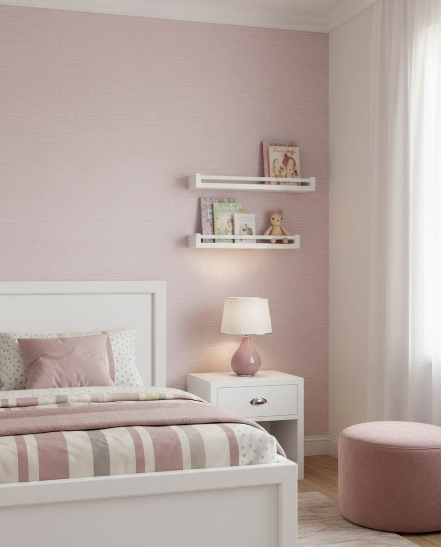 Sade Toz Pembe Dokulu 16 M2 Duvar Kağıdı 5526-2