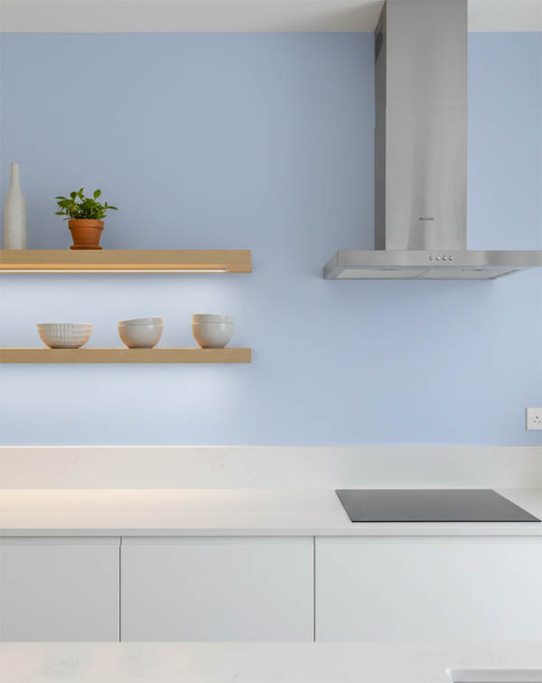 Sand- Açık Mavi Banyo Mutfak Duvar Kağıdı - Su Geçirmez Neme Dayanıklı