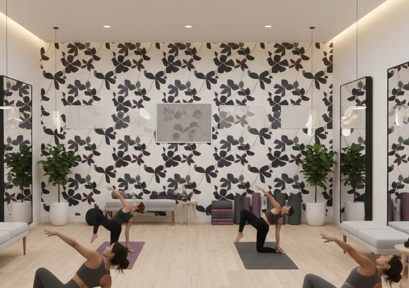 Siyah Beyaz Çiçek Desenli Duvar Kağıdı 112025