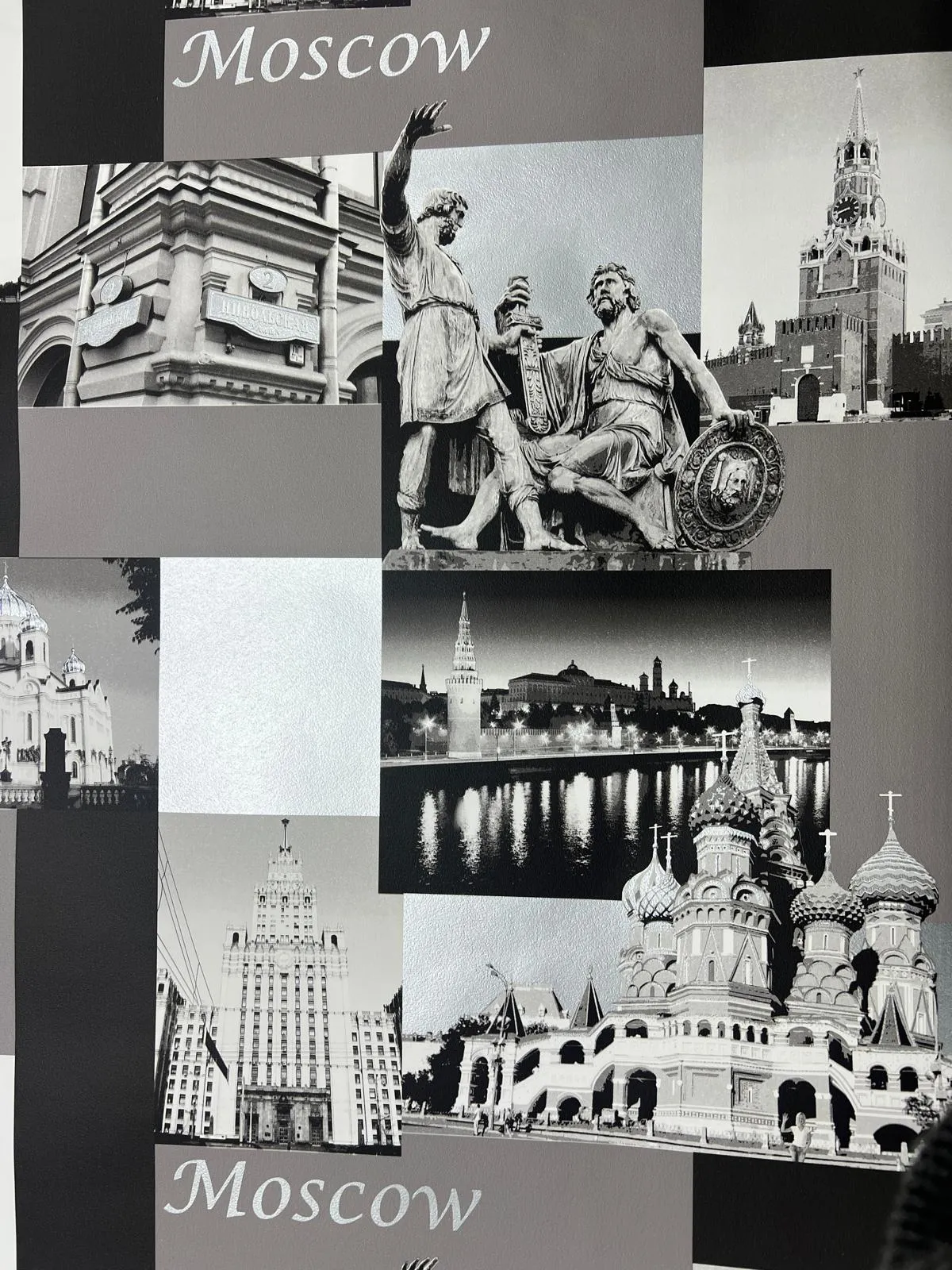 Siyah Beyaz Gümüş Mimari Desen Duvar Kağıdı 